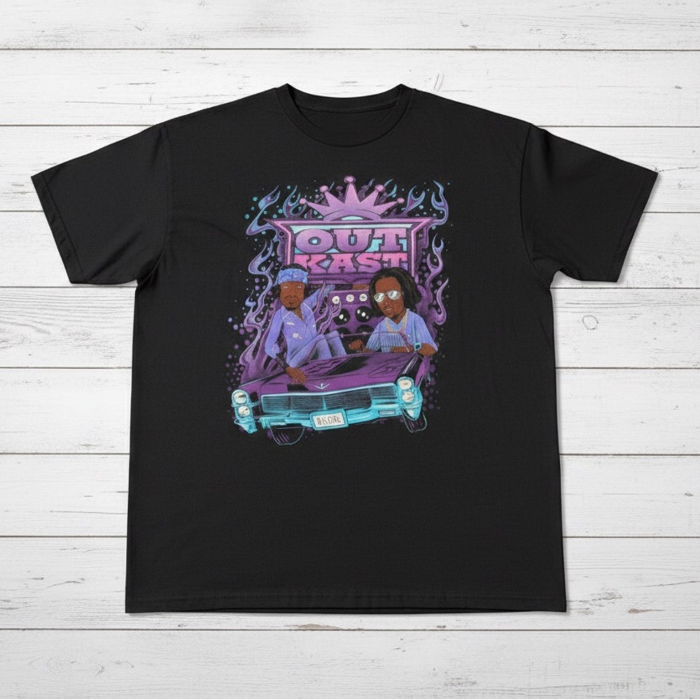 OutKast ATLiens Graphic T-Shirt Men's 2XL Black Hip Hop Music Merch NWOT
